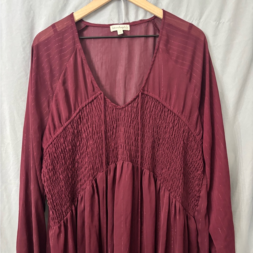 Love on a Hanger Deep Burgundy Long Sleeve Dress - Picture 3 of 9